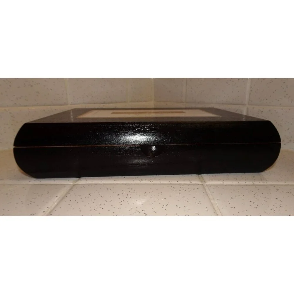 Vintage Rocky Patel Black Wood Cigar Box trinket box stash box jewelry box